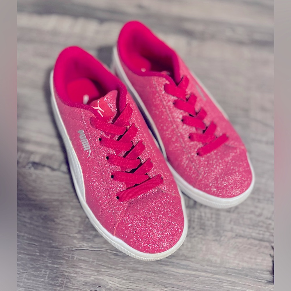 Puma kids glittered sneakers.